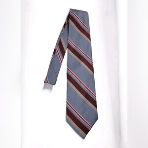 Mens David Taylor Necktie 58" Length Grey/ Red/ Tan